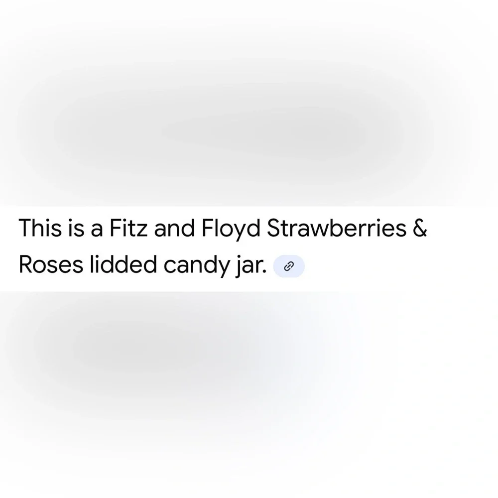 Fitz and Floyd Strawberries & Roses Lidded Candy Jar with Pink/Gold Accents EUC